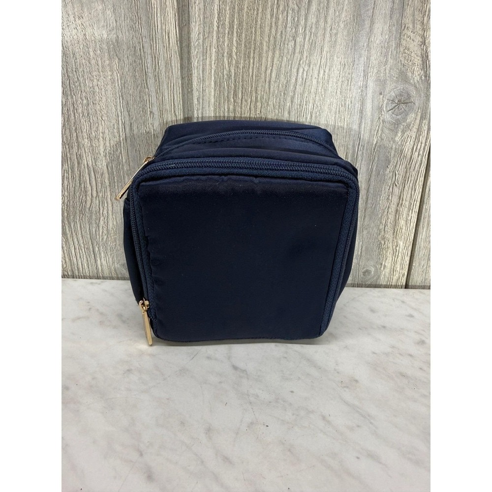 PurseN LittBag Jewelry Organizer‎ Navy Blue Travel Case Gold Hardware Nylon Case